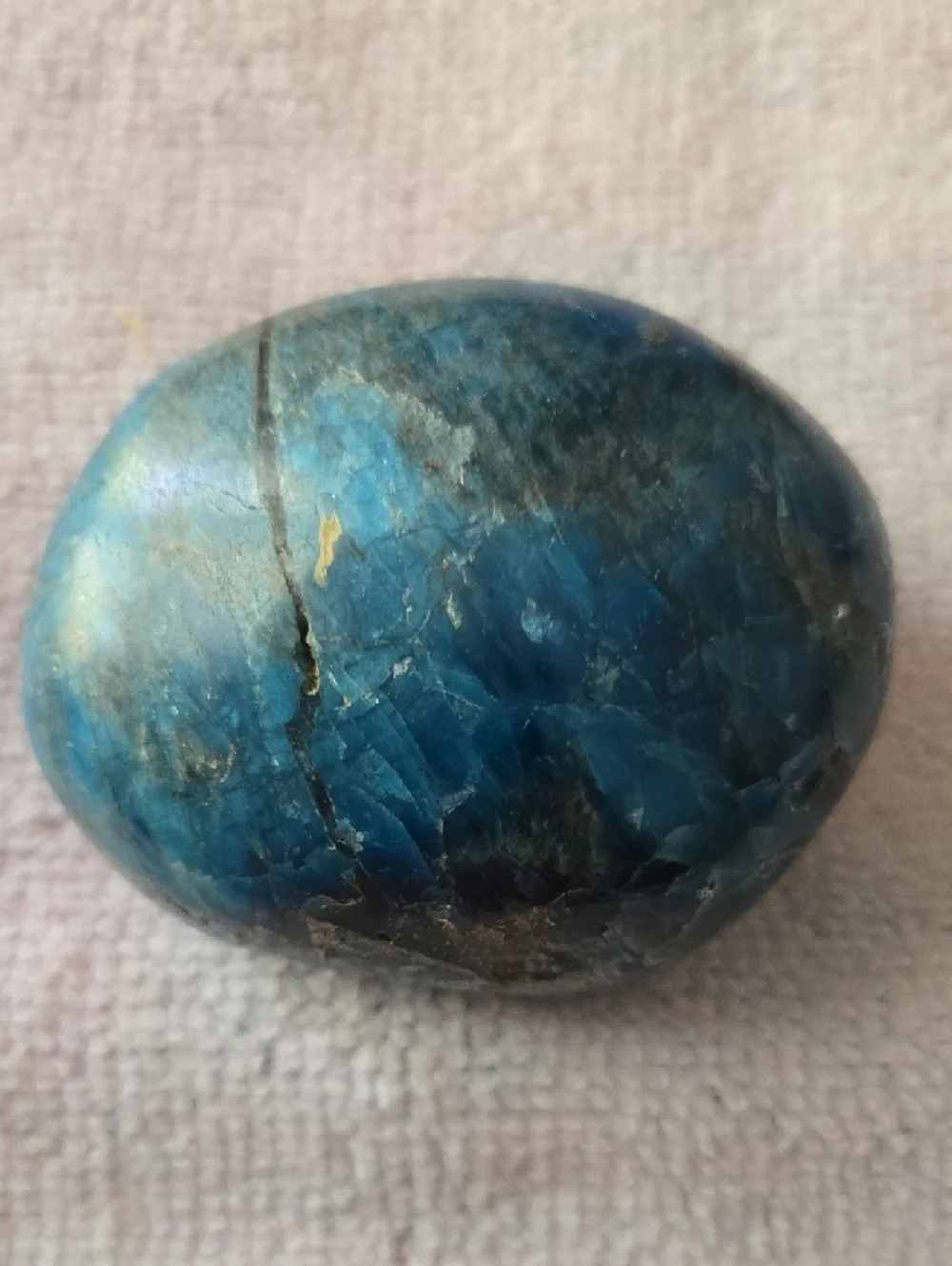 Blue Apatite Polished Tumbled Stone - Picture 2 of 5
